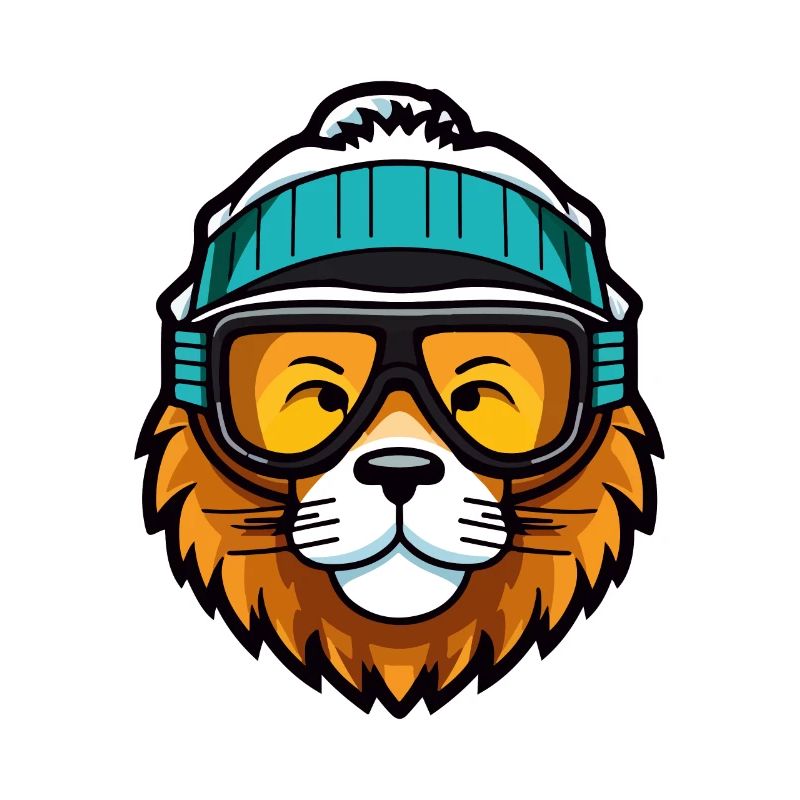 Lion Snowboard Ski Goggles Comic