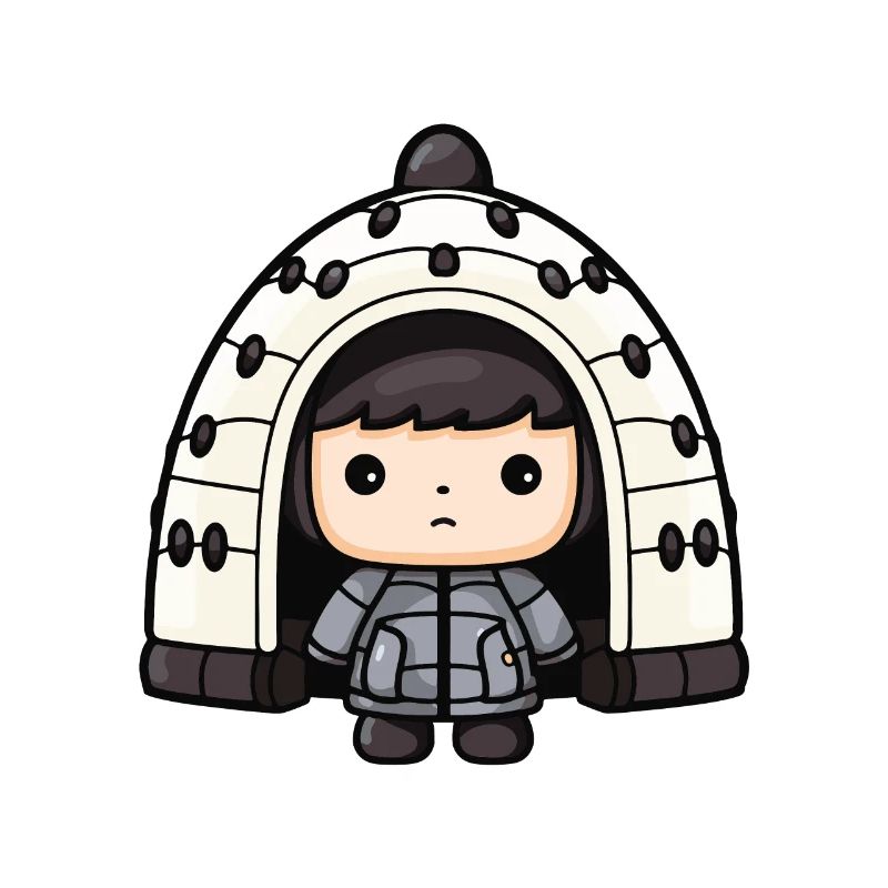 Eskimo Igloo Winter Comic North Pole South Pole