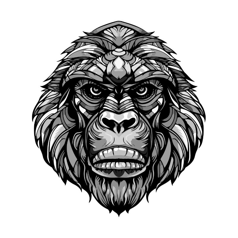 Gorilla Tier Kopf