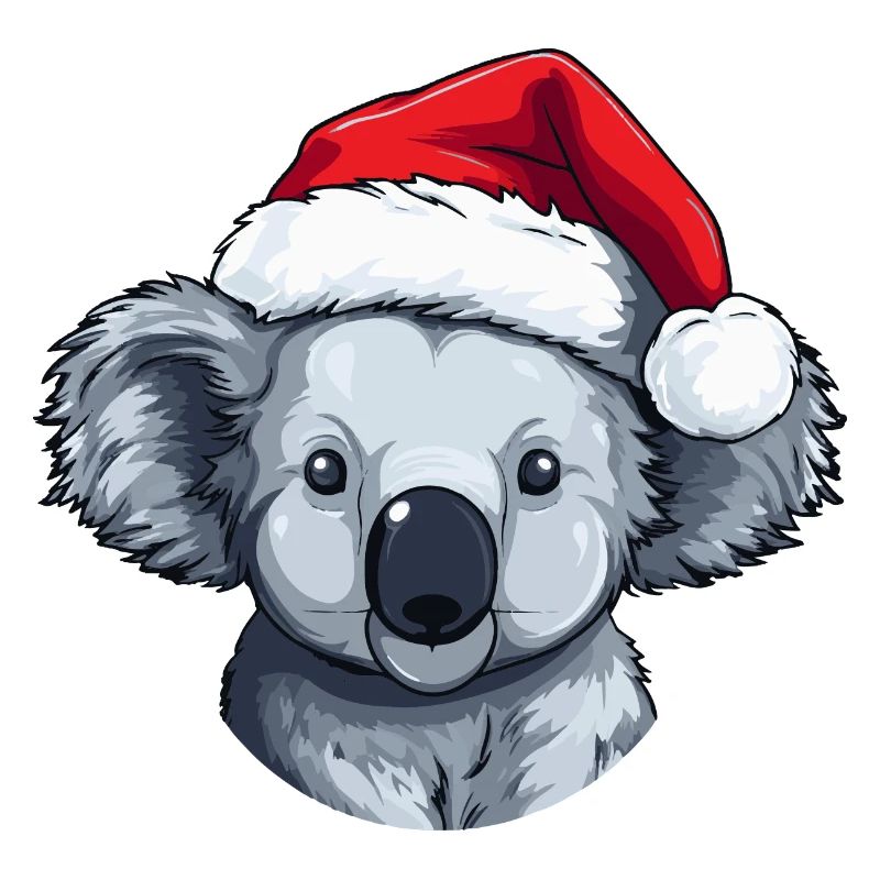 Koala Head Christmas Portrait