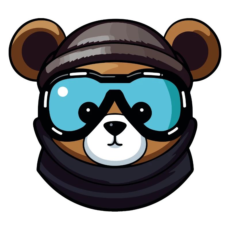 Bär Snowboard Ski Brille Comic