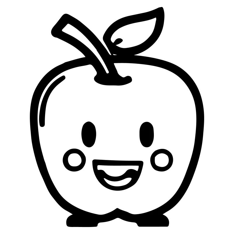 Cute Apple with Face Vector Gift Idea