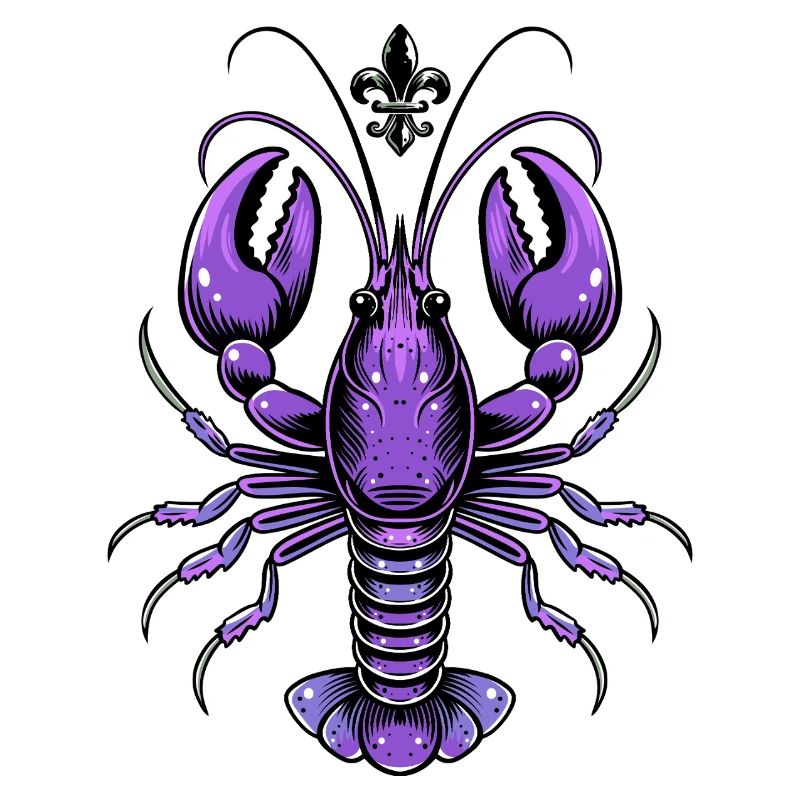 Mardi Gras Languste mit Fleur-de-Lis Design