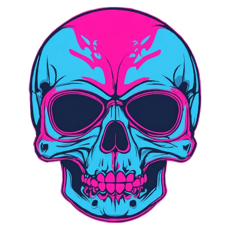 Neon Schädel Pink Blau