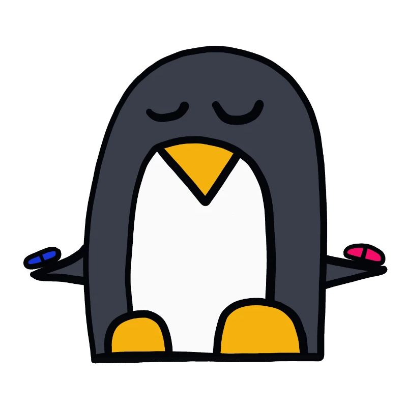 rote Pille oder blaue Pille? Pinguin aus der Matri