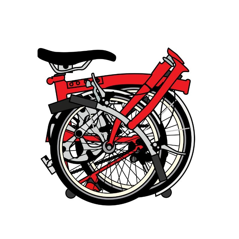 Brompton Bicycle ready to be transported.