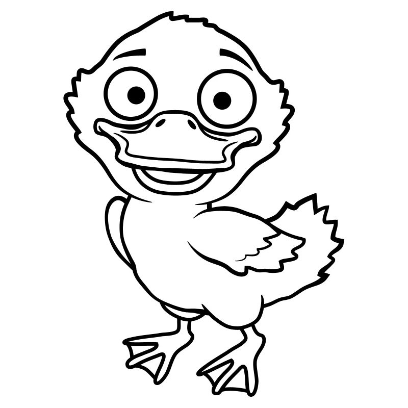 Little cute comic duckling