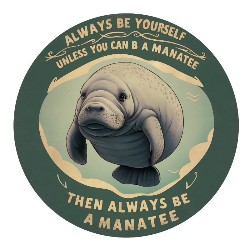Sei Du selbst oder sei ein Manatee Lebensweisheit