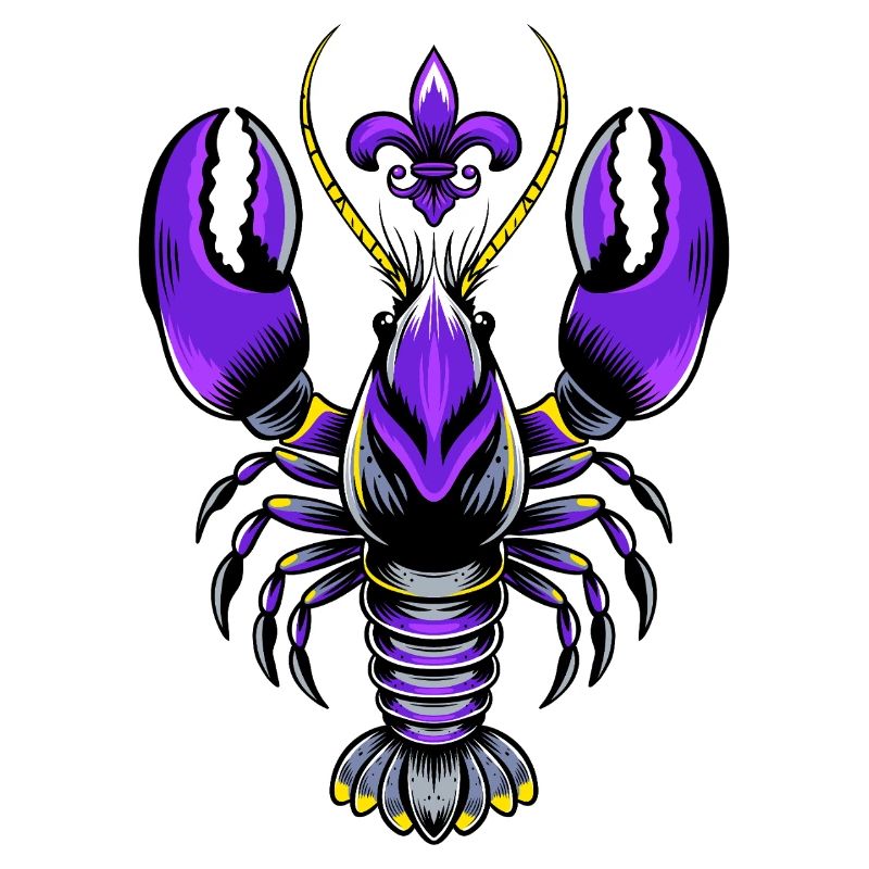 Mardi Gras Languste mit Fleur-de-Lis Design