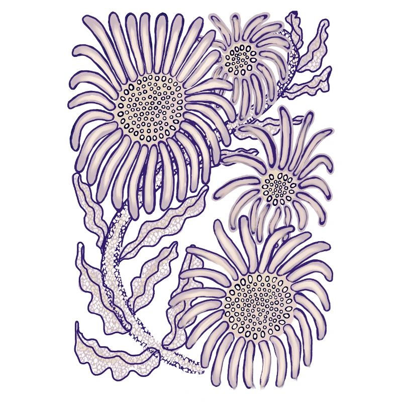 Lila Glättchen-Botanische Strichkunst