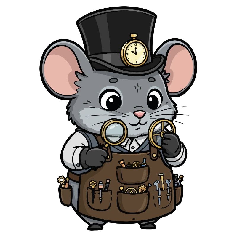Mouse Watchmaker Steampunk Top Hat Watch