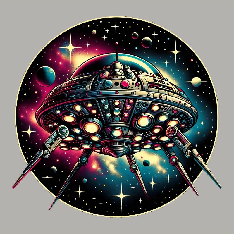 Fantastique vaisseau spatial araignée dans l’espace