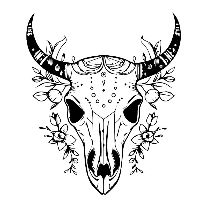 Kuh Schädel Boho