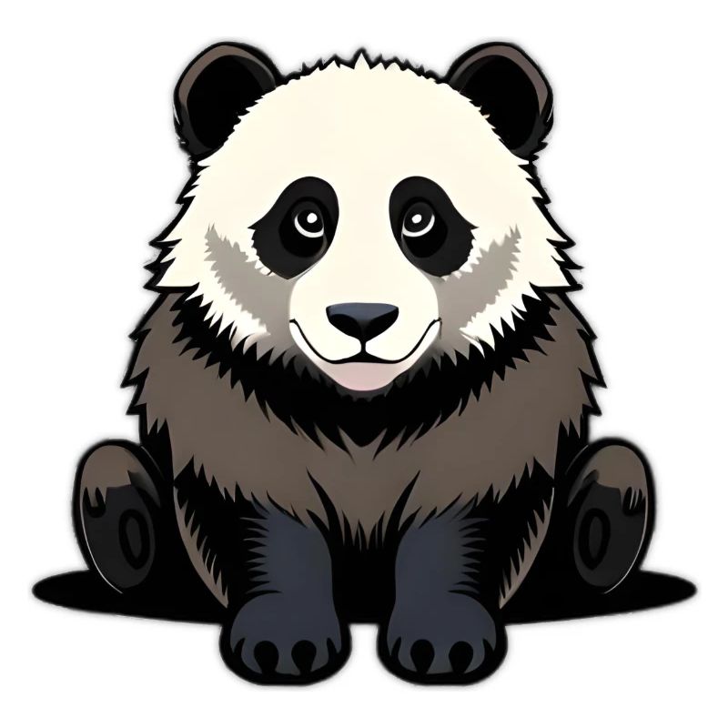 Panda mignon assis