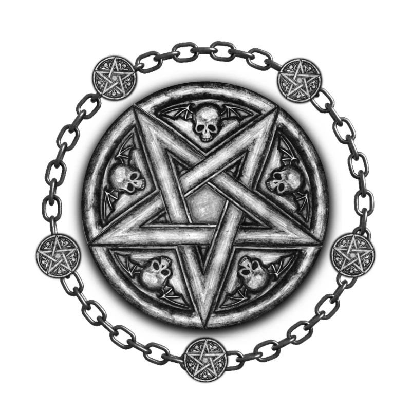 Five Pointed Star Medallion - Skulls & Chains.