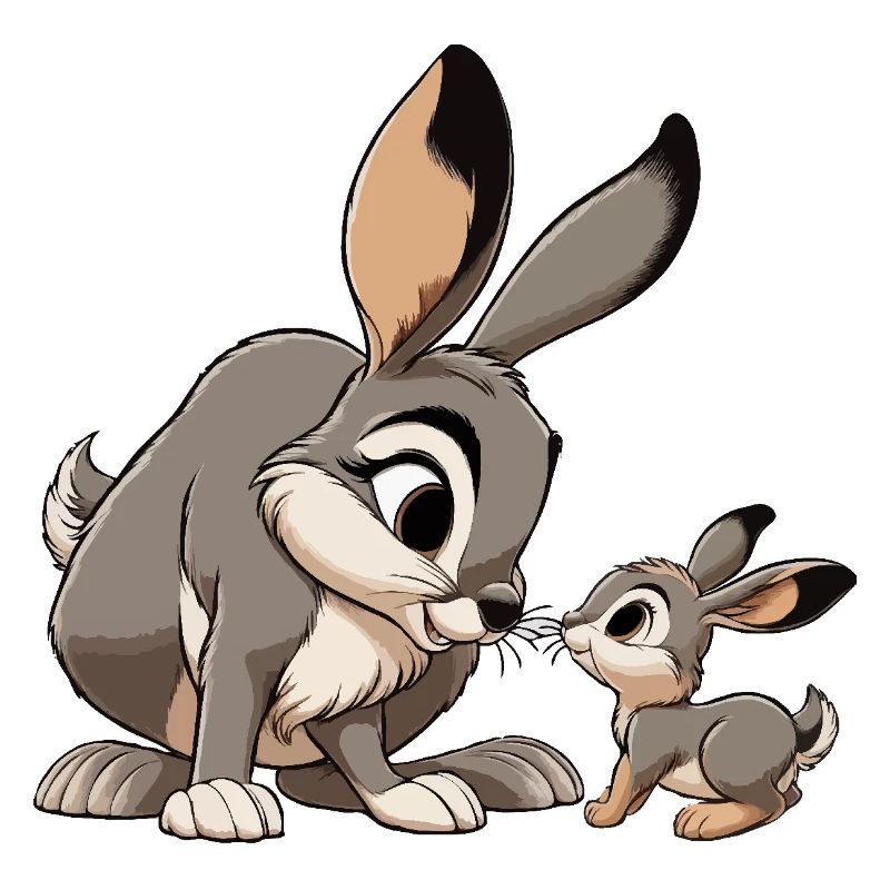 Hare with young gray