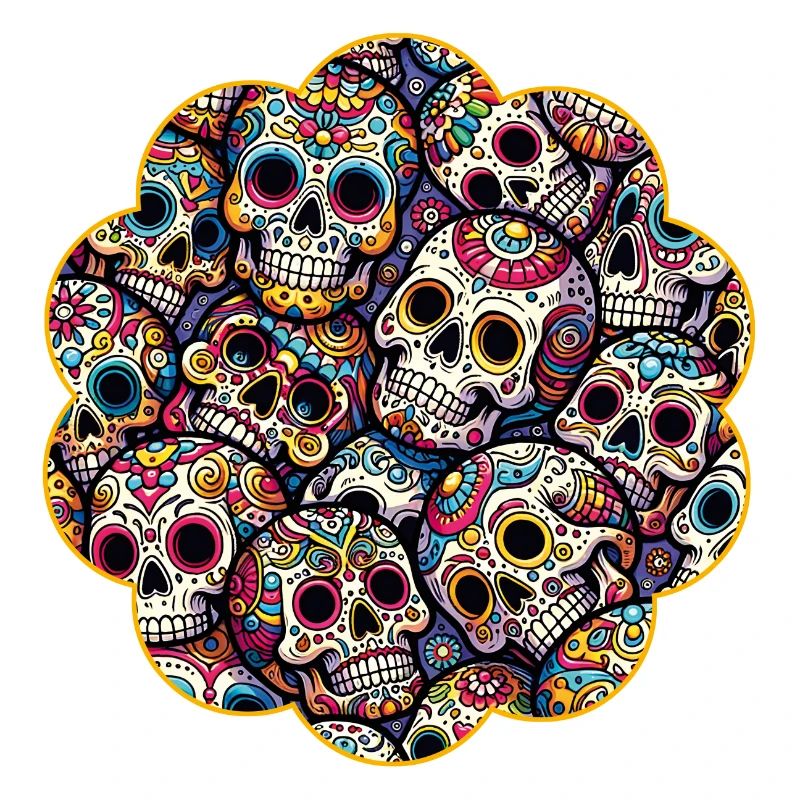 Colorful decorative skull pattern