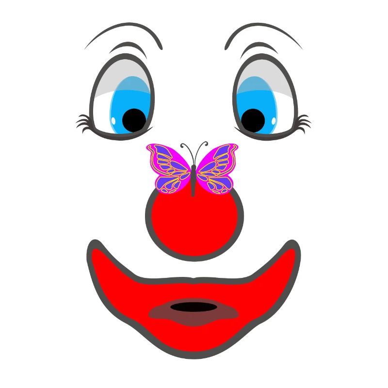 Comic Clown mit Schmetterling