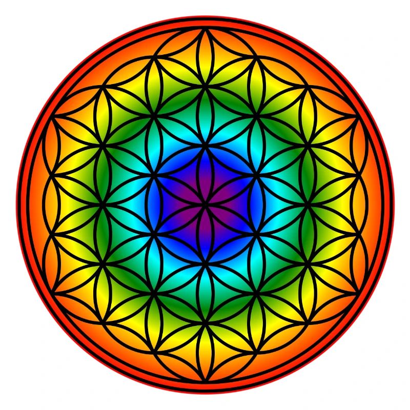 Blume des Lebens - Regenbogen
