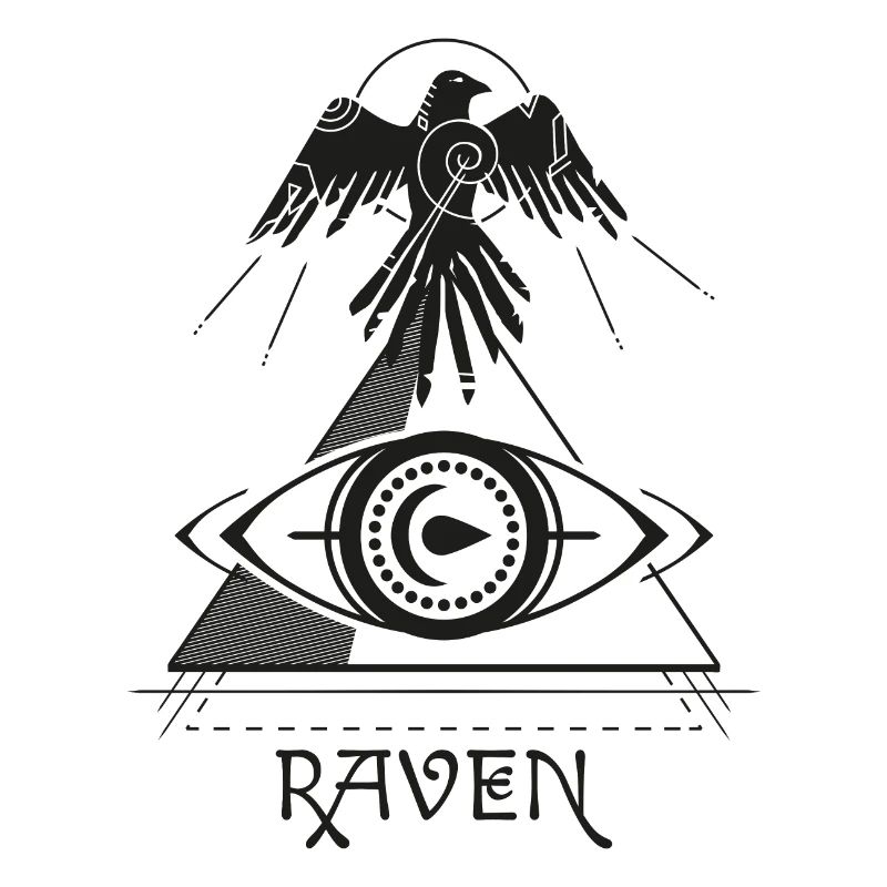Raven Pyramide Auge Tattoo