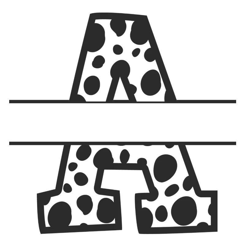Personalized cow pattern letter