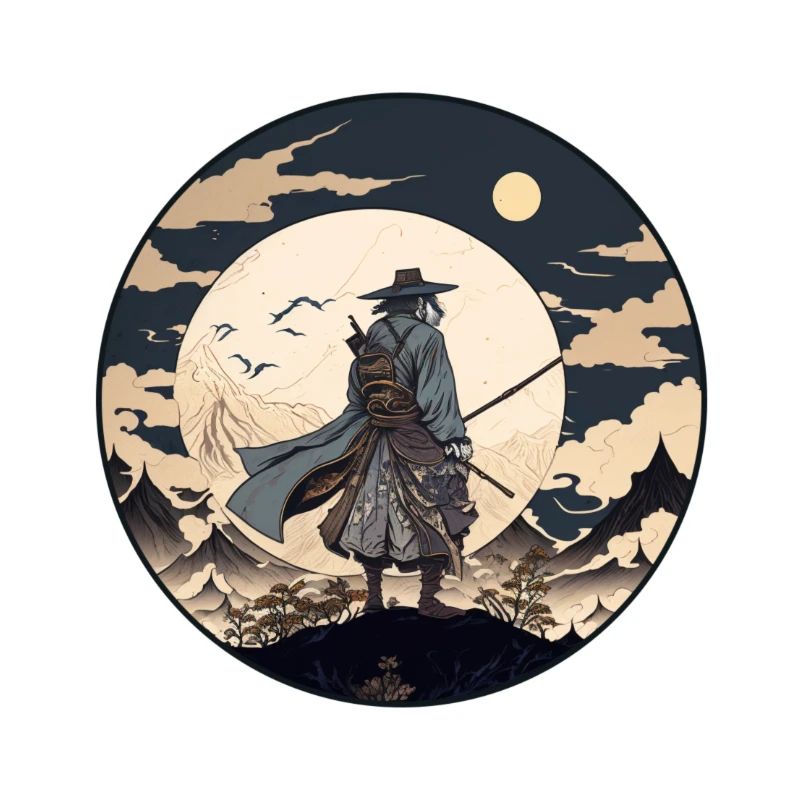 No 13 : Japanese Art Samurai Fighter Ukiyo_e Style
