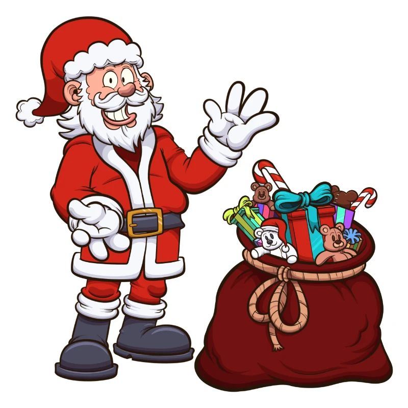 Weihnachtsmann mit Geschenktüte