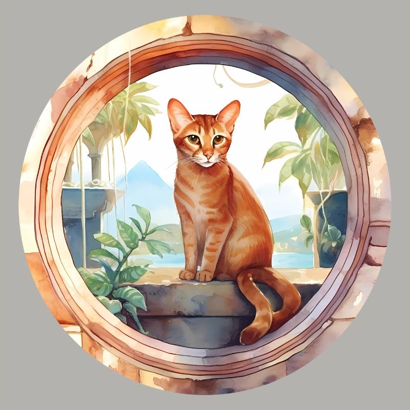Abessinische Katze Boho Elemente, Liebeskatzen