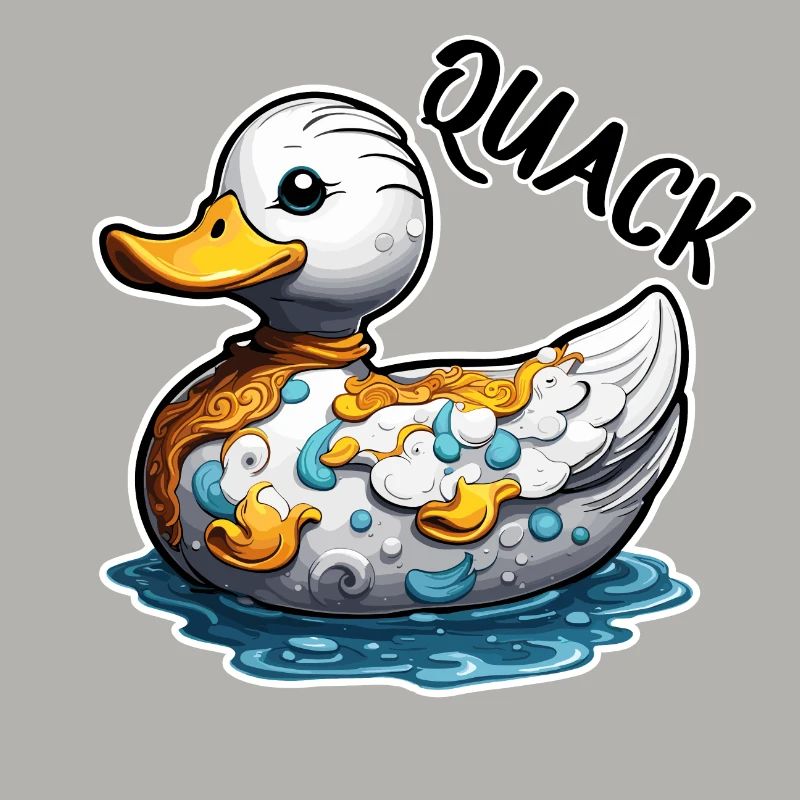 Canard en caoutchouc / Canard en caoutchouc / Eau / Baignoire