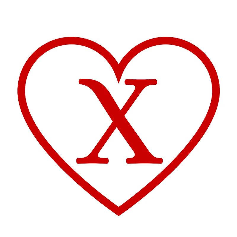 Buchstabe x Rotes Herz
