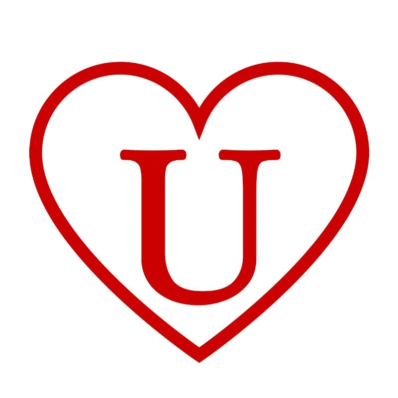 Buchstabe u rotes Herz