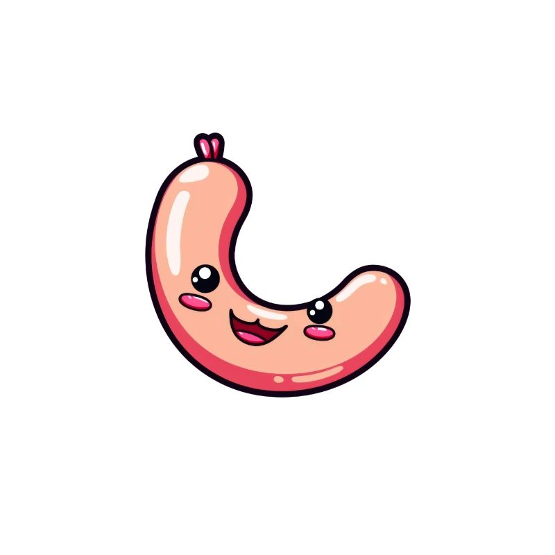 Saucisse joyeuse au visage doux