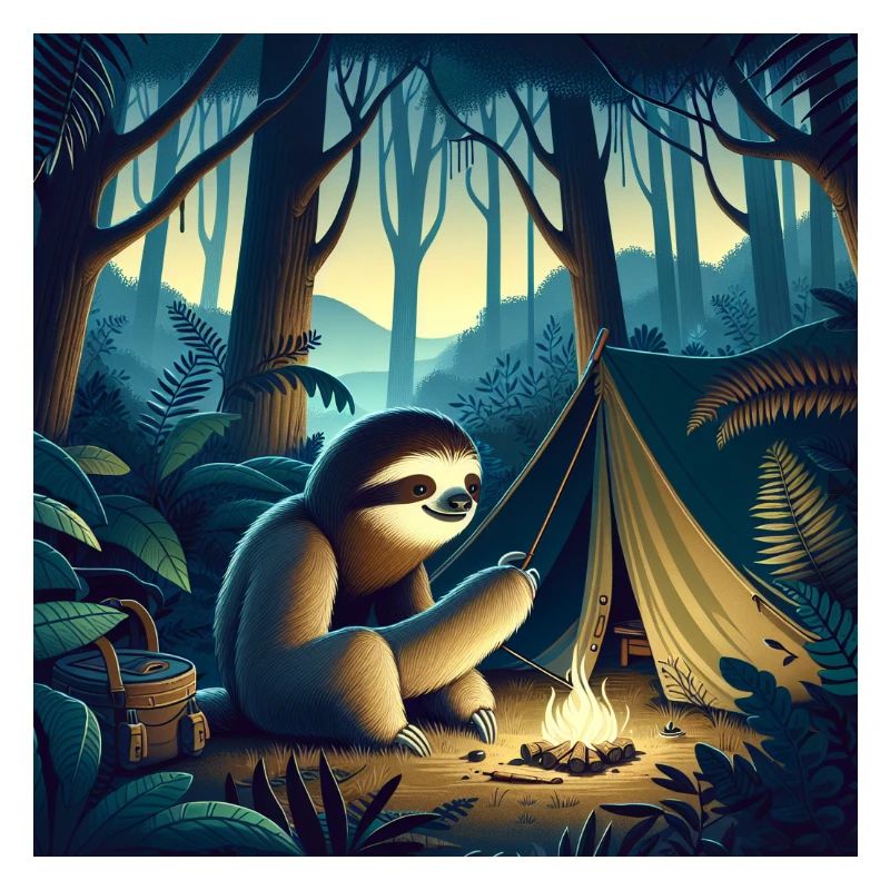 Faultier Wanderer Camping