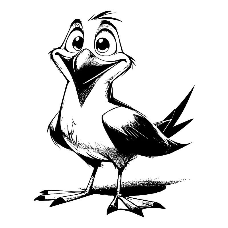 Netter Flattermann lustiger Möwen Vogel