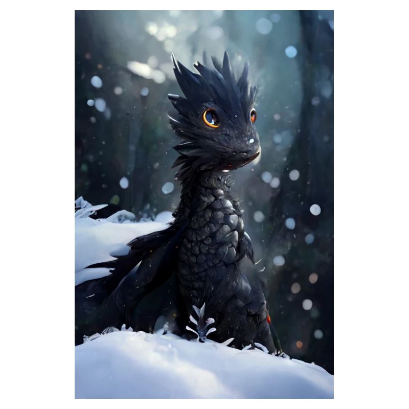 Junger schwarzer Drache