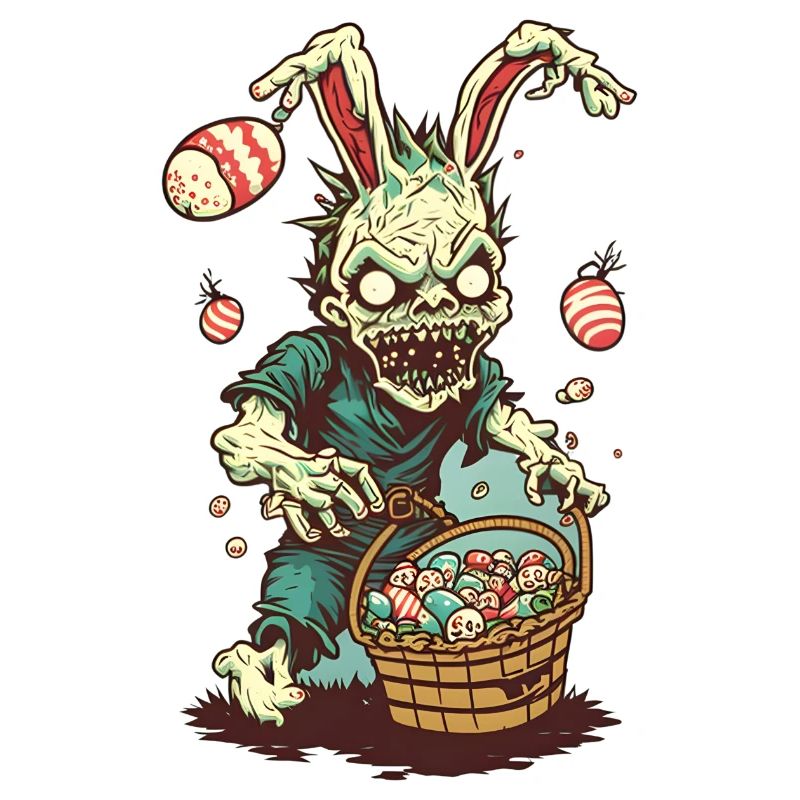 Zombie Easter with Easter Basket