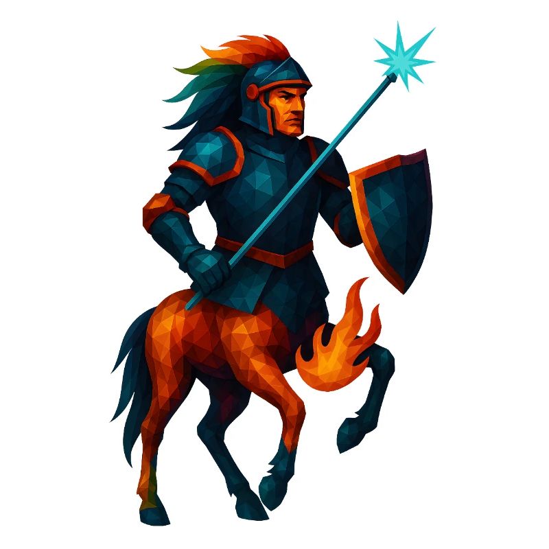 Animal de style WPAP - Centaure en armure avec lance laser