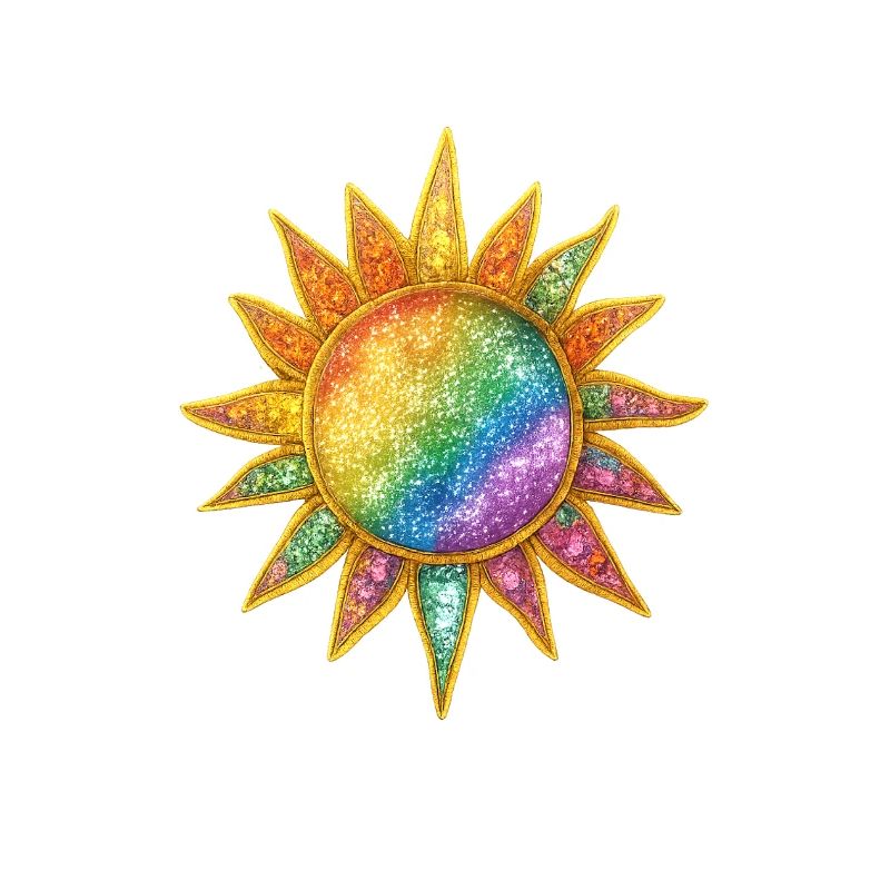 Regenbogen Sunburst Kosmische Anstecknadel