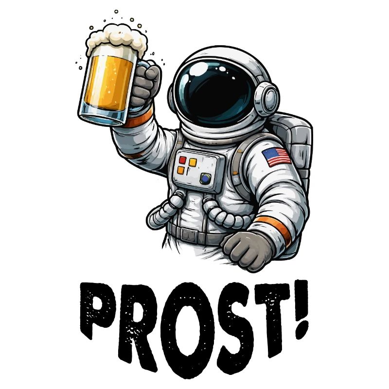 Astronaut mit Bierglas