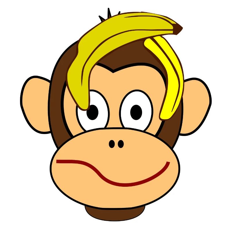 Affe mit Bananenschale