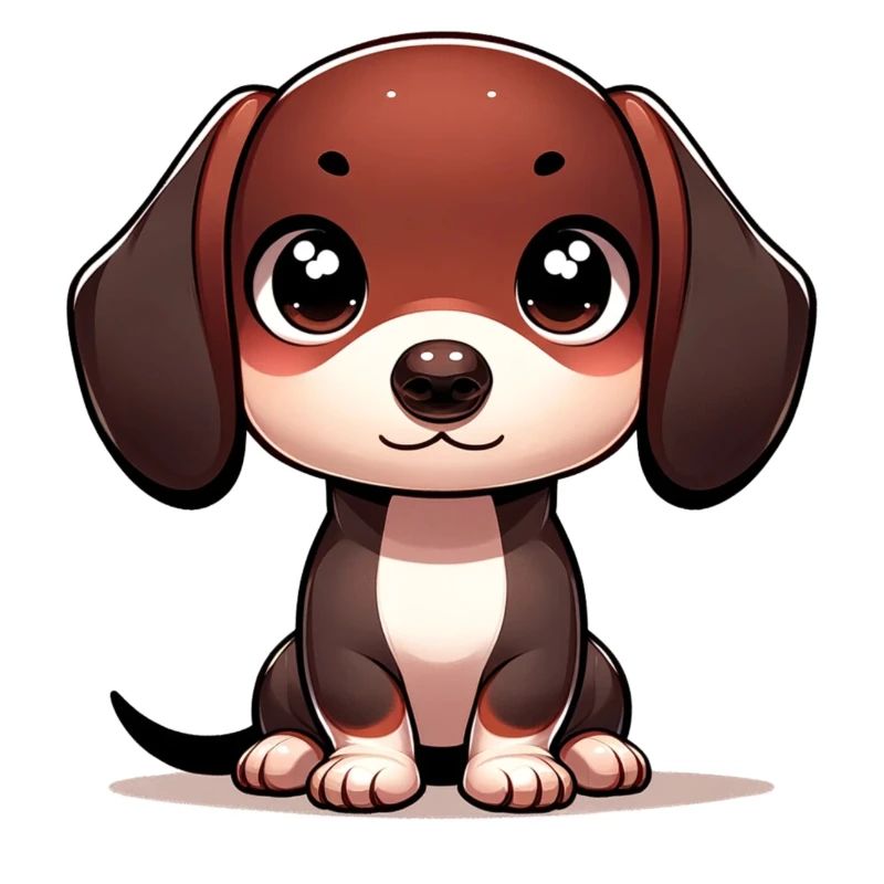 Illustration numérique d’un chien teckel mignon