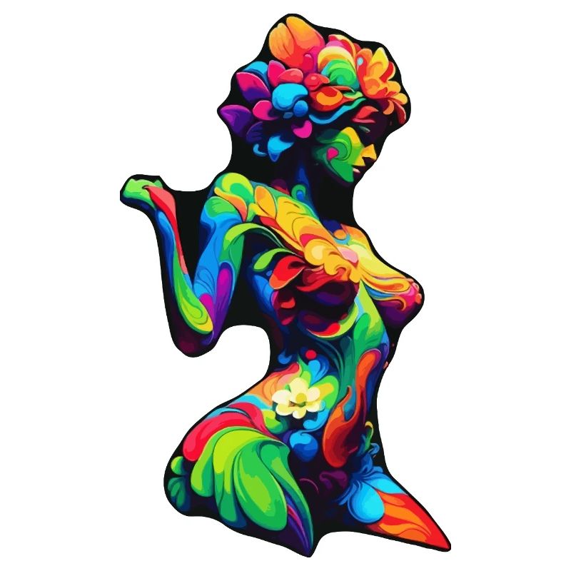 Bunte Flora-Silhouette