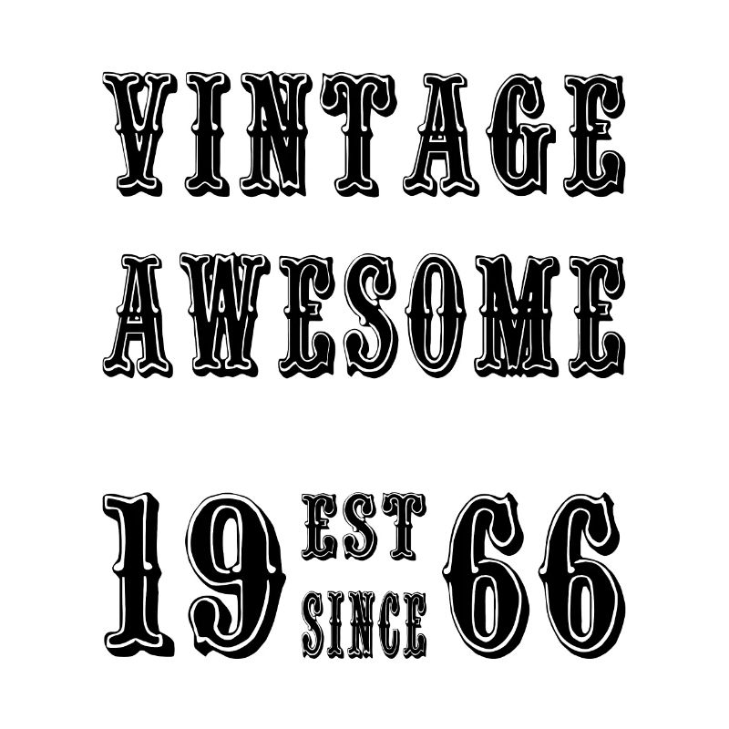 Vintage Awesome EST SINCE 1966 Birthday