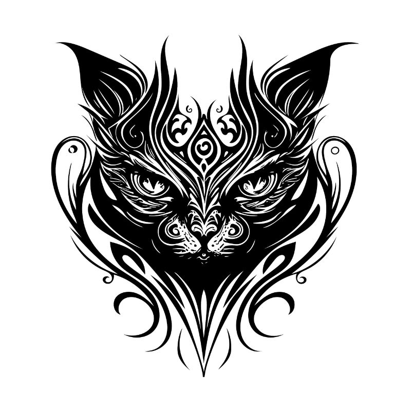 Tribal Tattoo Cat
