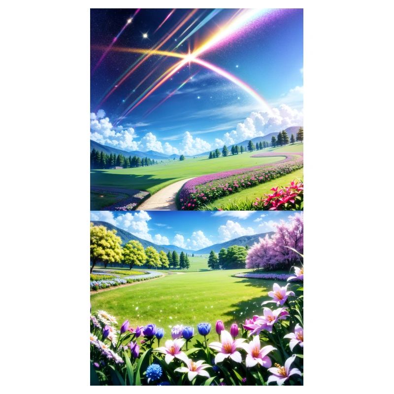 Landschaft mit 4 Bereichen, Generative KI
