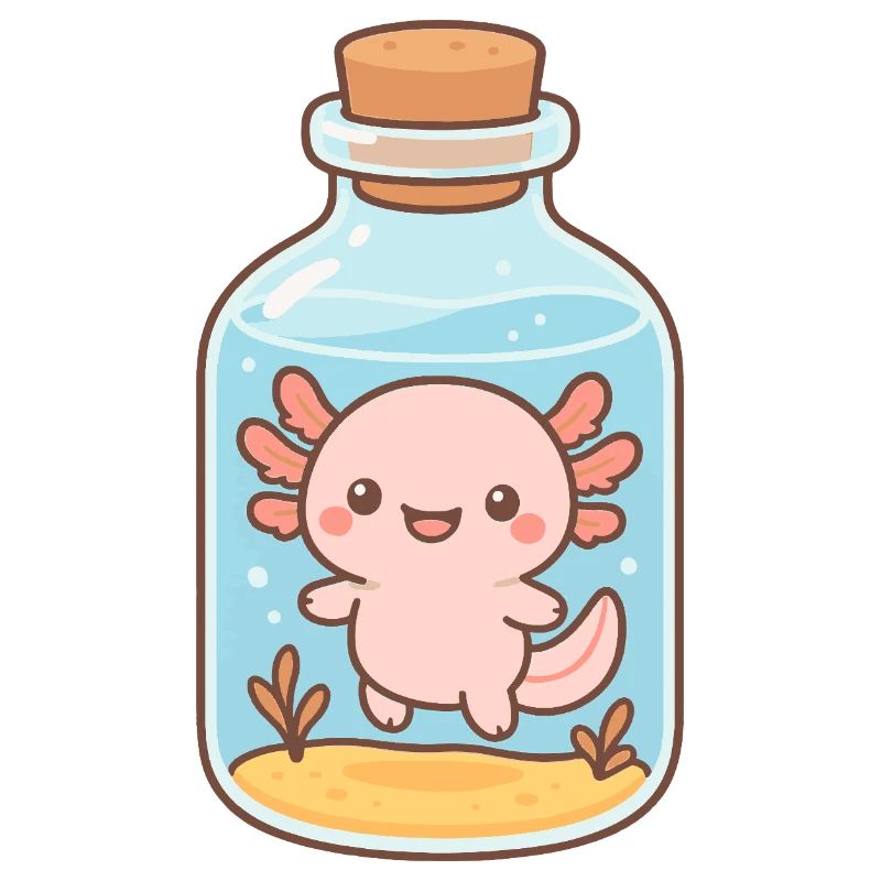 Magic Axolotl – Cute Creature in a Bottle