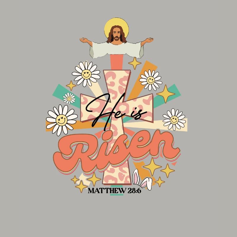Jesus Bible Verse Retro Design with Flowers Vintage