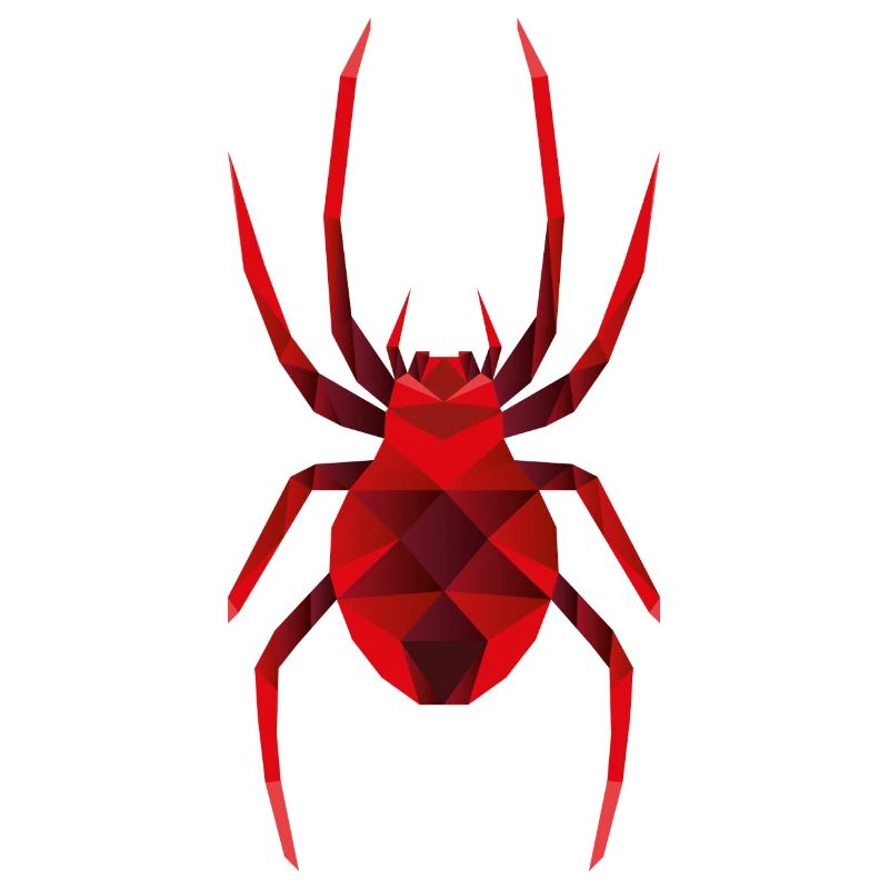 Rote Low Polygon Spinne