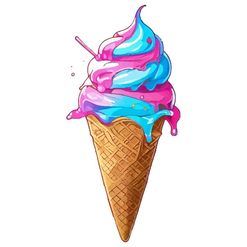 Délicieuse crème glacée | Cornet de crème glacée Synthwave