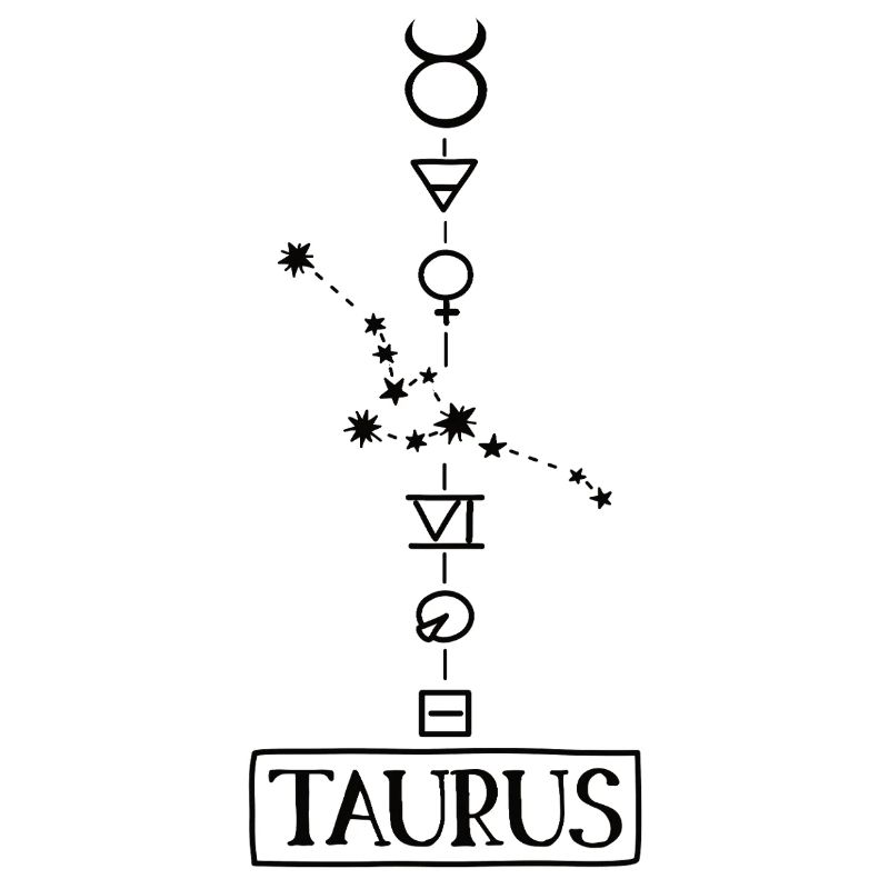 Taurus - Stier Sternzeichen - schwarz